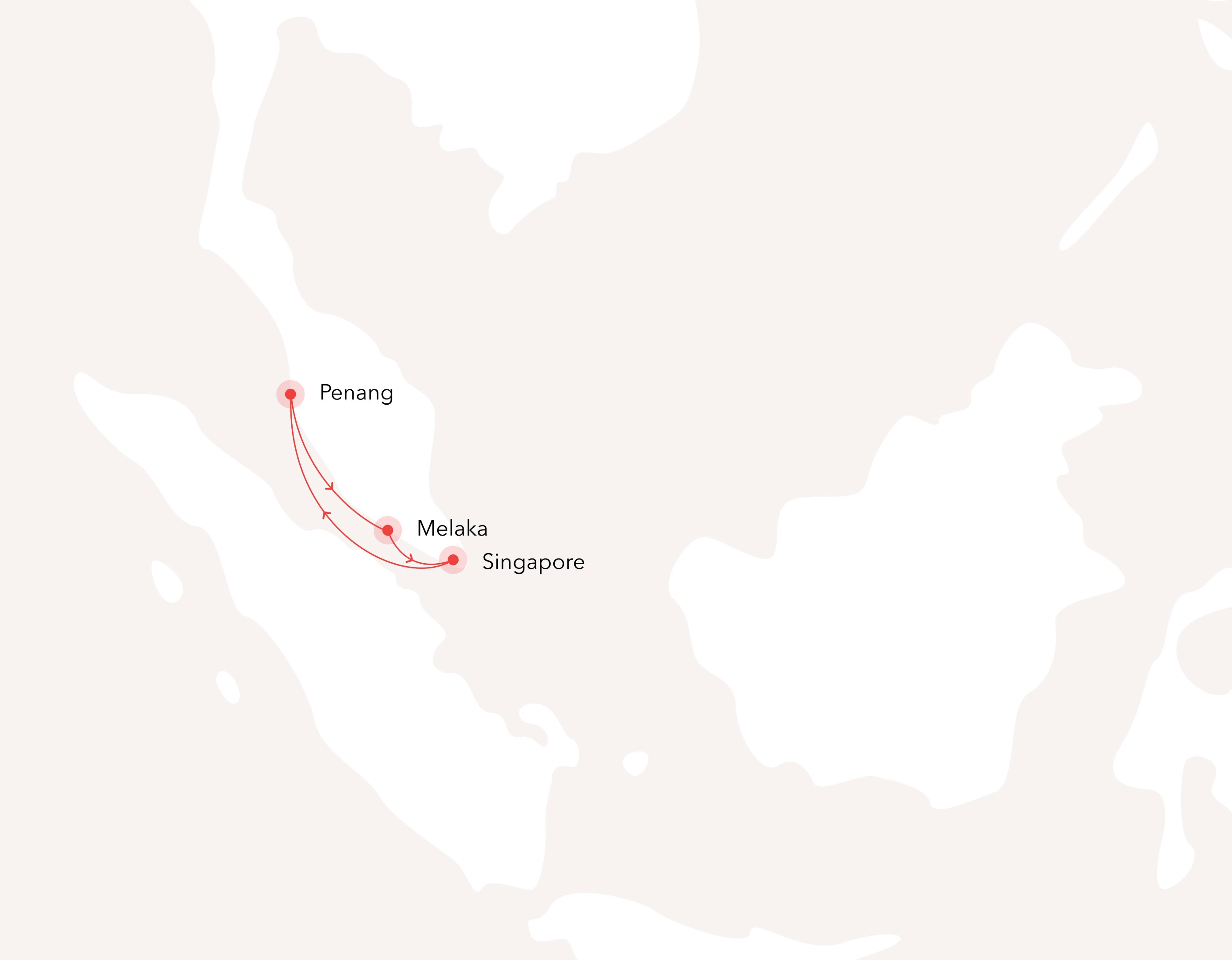 Free WIFI: Singapore-Penang-Melaka-Singapore (Tuesday) Routes Map