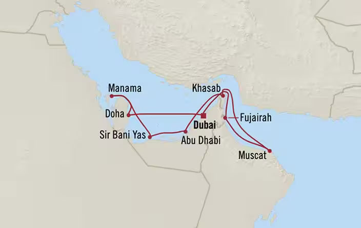Emirati Escapades:  Dubai to Dubai Routes Map