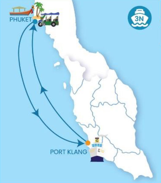 Buy 1 Free 1: Port Klang-Phuket-Port klang Routes Map
