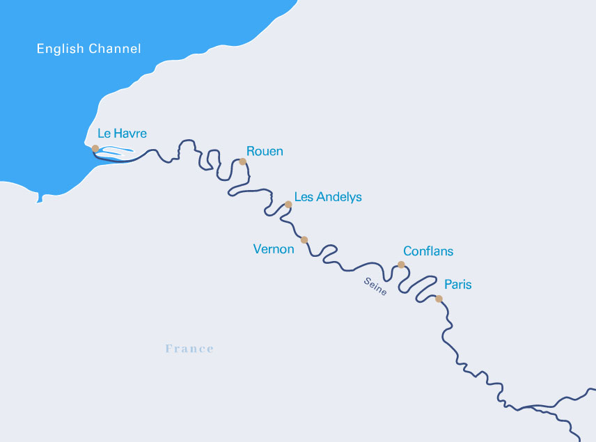 Seine Romance from Paris Routes Map