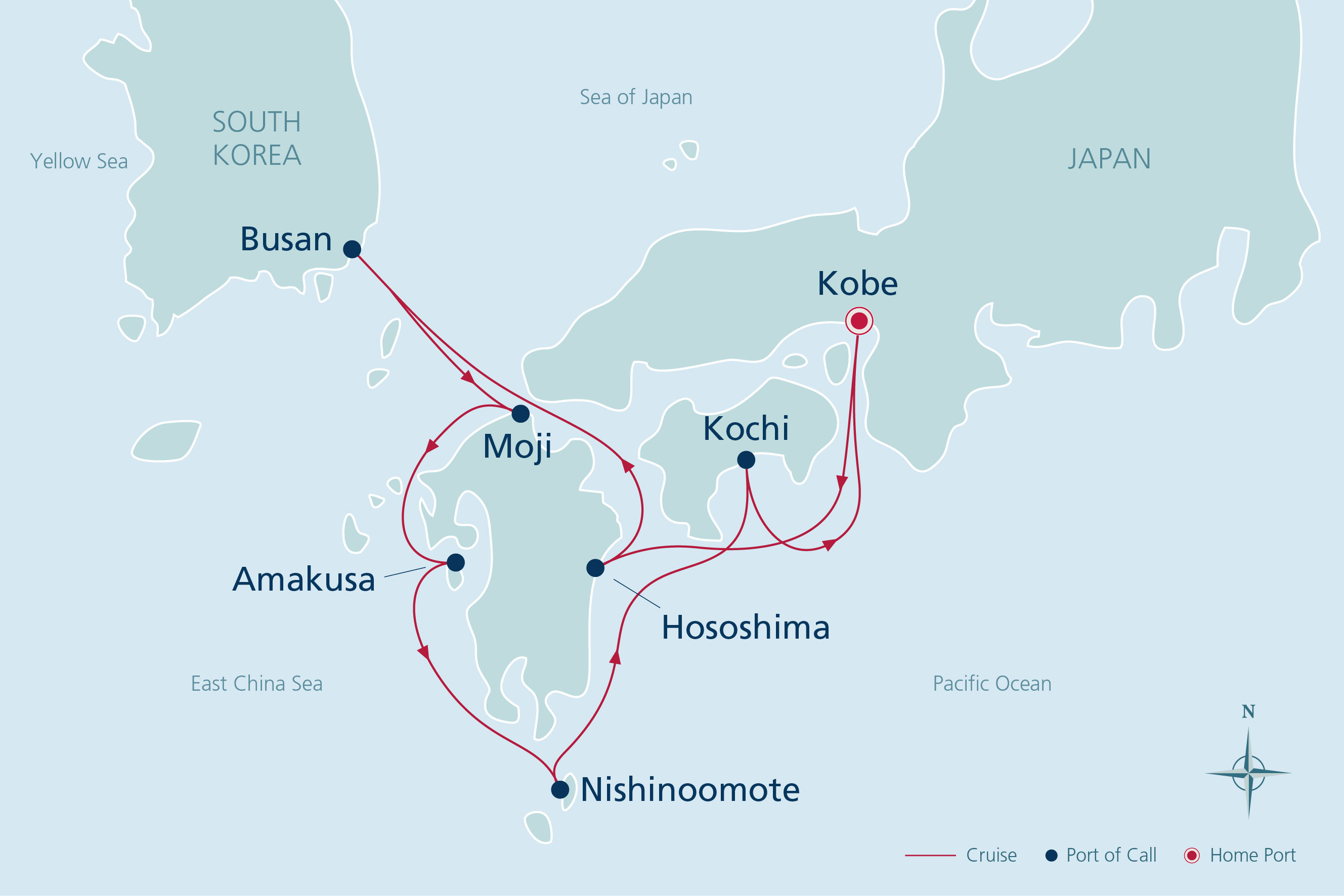 Southern Coast of Japan Routes Map