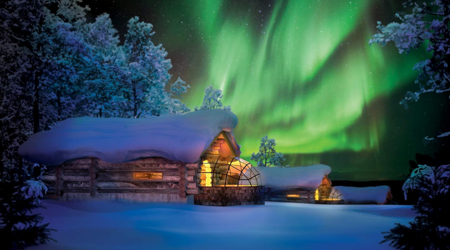 NORWAY, FINLAND, SWEDEN AURORA TOUR 9 DAYS – OVERNIGHT IN KELO SUITE – KAKSLAUTTANEN GLASS HOUSE